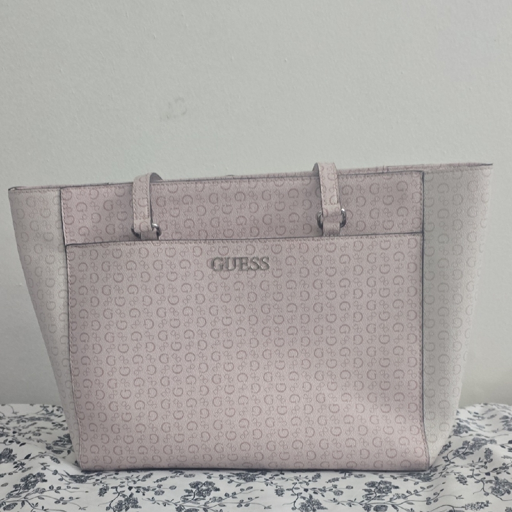 Guess Pink Structured Tote Bag with Elegant Design